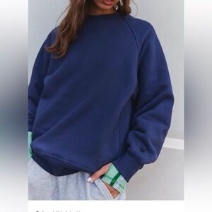 NWT Free People FP Movement A Cut Above Crew Sz Small Midnight Navy